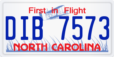 NC license plate DIB7573