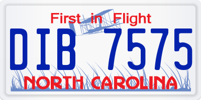 NC license plate DIB7575