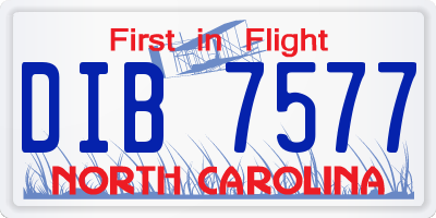 NC license plate DIB7577