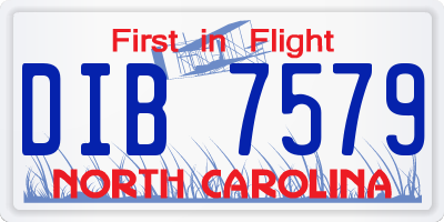 NC license plate DIB7579