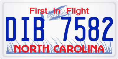 NC license plate DIB7582