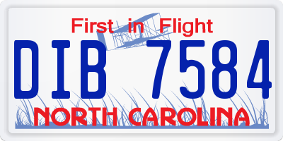 NC license plate DIB7584