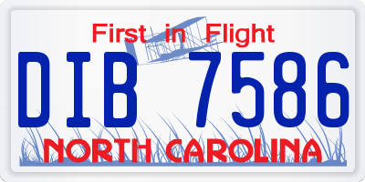 NC license plate DIB7586
