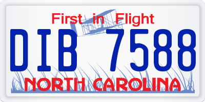 NC license plate DIB7588