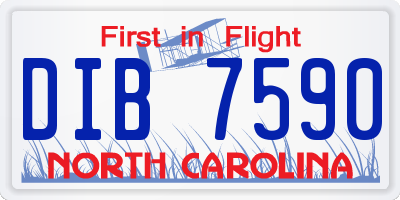 NC license plate DIB7590