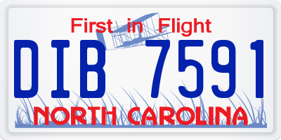NC license plate DIB7591