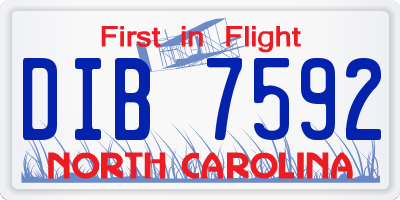 NC license plate DIB7592