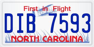 NC license plate DIB7593