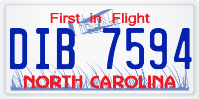 NC license plate DIB7594