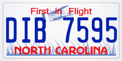NC license plate DIB7595