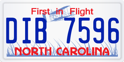 NC license plate DIB7596