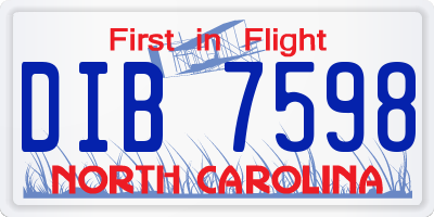 NC license plate DIB7598