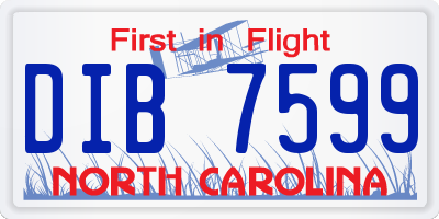 NC license plate DIB7599