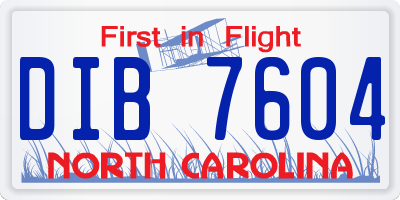 NC license plate DIB7604
