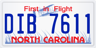 NC license plate DIB7611