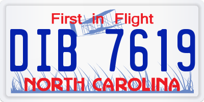 NC license plate DIB7619