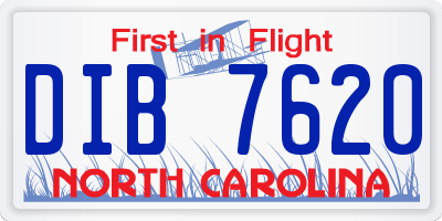 NC license plate DIB7620