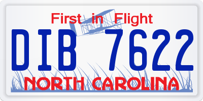 NC license plate DIB7622