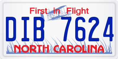 NC license plate DIB7624