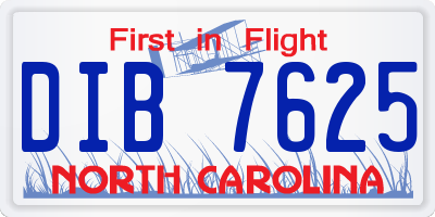 NC license plate DIB7625