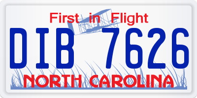 NC license plate DIB7626