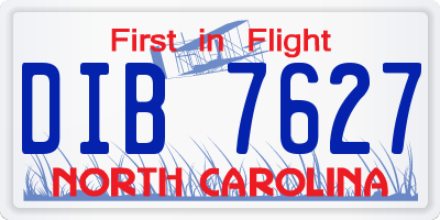 NC license plate DIB7627