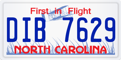 NC license plate DIB7629