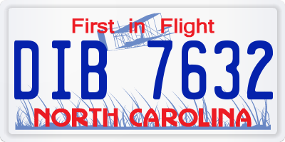NC license plate DIB7632