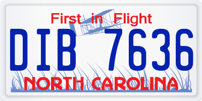 NC license plate DIB7636