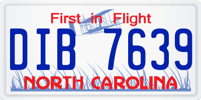 NC license plate DIB7639