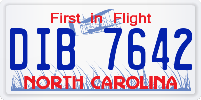 NC license plate DIB7642