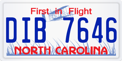 NC license plate DIB7646