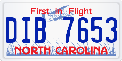 NC license plate DIB7653