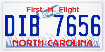 NC license plate DIB7656