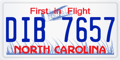 NC license plate DIB7657