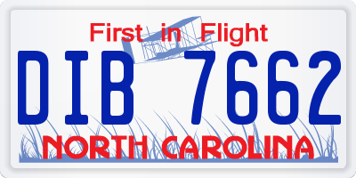 NC license plate DIB7662