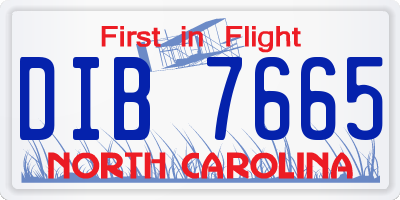 NC license plate DIB7665