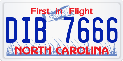 NC license plate DIB7666