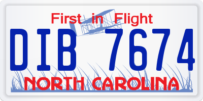 NC license plate DIB7674