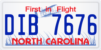 NC license plate DIB7676