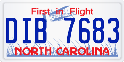 NC license plate DIB7683