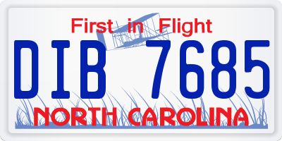 NC license plate DIB7685