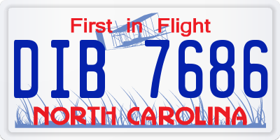 NC license plate DIB7686