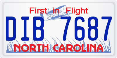 NC license plate DIB7687