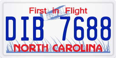 NC license plate DIB7688