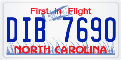 NC license plate DIB7690
