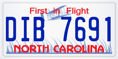 NC license plate DIB7691