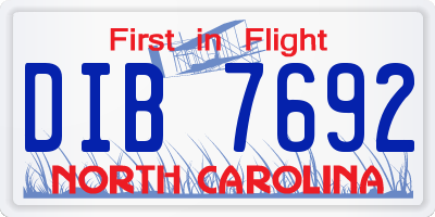NC license plate DIB7692