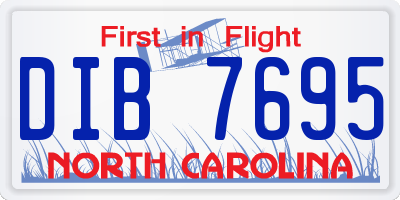 NC license plate DIB7695