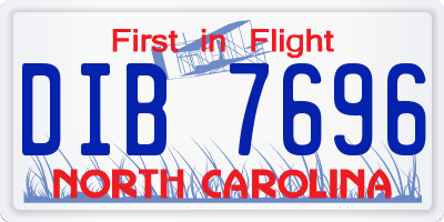 NC license plate DIB7696